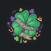 Happy Saint Patrick's Day Shamrock with Ribbon vector