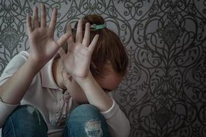 domestic violence, beating children, cruelty of parents photo