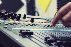 mixer at recording studio