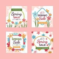 Spring Sale Social Media Post Template vector
