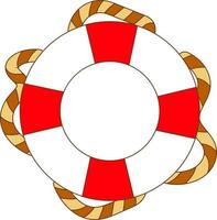 Marine symbol, lifebuoy entwined with a rope. Design for decoration. Textile, print, paper.