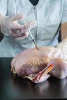 in the injection of chicken chemistry, GMO products