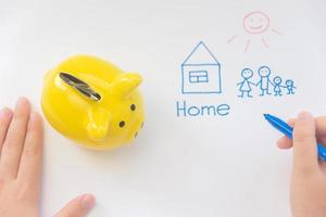 piggy Bank for money to buy a house concept photo