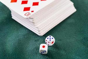 dice with cards on the table photo