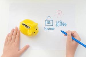 piggy Bank for money to buy a house concept photo