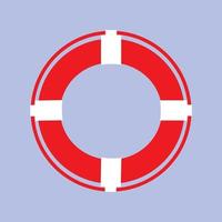 White lifebuoy with rope.Isolated veterinary illustration. vector