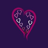 Pink hearts set .lgbt love celebration .lgbt attributes purple. flag background lesbians.Grunge style.Sexual Identity Pride Hearts Set. vector