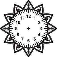 diseño de la flor de la cara del reloj vector