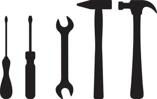 Working tools silhouette vector