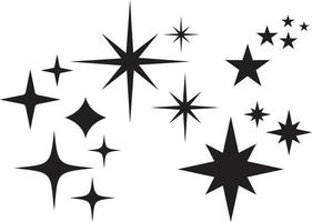 paquete de estrellas silueta vector