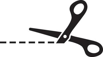 Scissors with cut lines vector