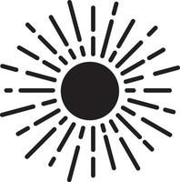 Sun burst silhouette vector