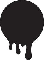 Dripping circle in black vector