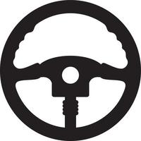 Steering wheel silhouette vector