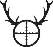 Hunting sniper with deer antlers vector