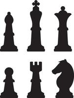 Chess piece figures silhouette vector