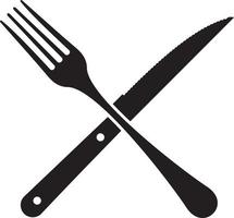 tenedor y cuchillo cruzados vector