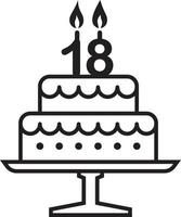 Birthday cake 18 years vector