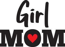 Girl MOM heart vector