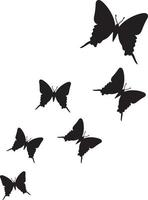 Butterflies flying silhouette vector