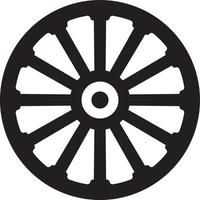 Wagon wheel silhouette vector