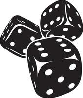 Dice. Three black simple dices