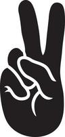 Hand making peace sign vector