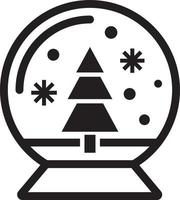 Snow globe outline vector