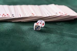 dice with cards on the table photo