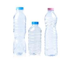 Plastic water bottle isolated on white background. photo