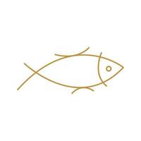 Abstract fish line art style, water dweller. Swimming animal. Aquatic animal. Vector