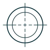 Sniper viewfinder from circle goal, military shot. Point sight, killer. Vector line
