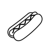 icono de contorno de hotdog vector