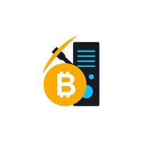 gráfico de vector de ilustración del logotipo de minería de bitcoin. perfecto para usar en empresas mineras