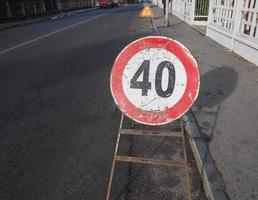 maximum speed sign with copy space photo
