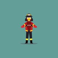 Cartoon Illustration of Super Fireman vector