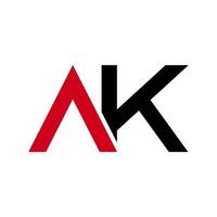 gráfico de vector de ilustración del logotipo de letra ak moderno. perfecto para usar en empresas de tecnología