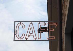 neon cafe sign photo