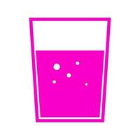 vaso de agua sobre fondo blanco vector