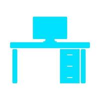 Office desk illustrated on white background vector