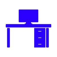 Office desk illustrated on white background vector