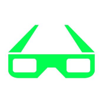 Gafas de cine sobre fondo blanco. vector