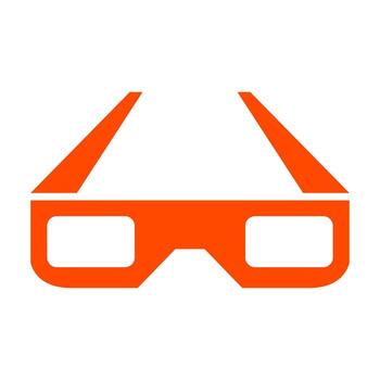 Cinema glasses on white background vector