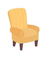 Yellow armchair semi flat color vector object