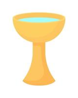 Golden goblet semi flat color vector object