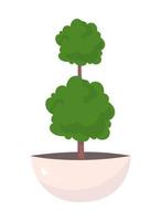 Outdoor decorative tree semi flat color vector object