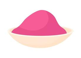 Pink powder paint on plate semi flat color vector object