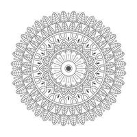 Leaf mandala in circle on white background vector