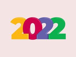 feliz año nuevo 2022, diseño simple y fresco, adecuado para toda decoración. vector