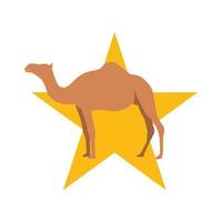 gráfico de vector de ilustración del logotipo de la estrella del camello. perfecto para usar en empresas de tecnología
